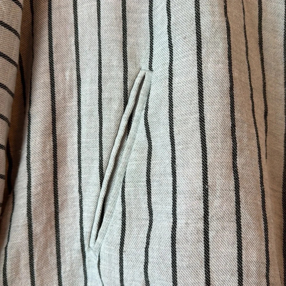 Patrizia Luca Milano Bomber Jacket Zip Up Grey Striped Long Sleeve Size S - Picture 4 of 12